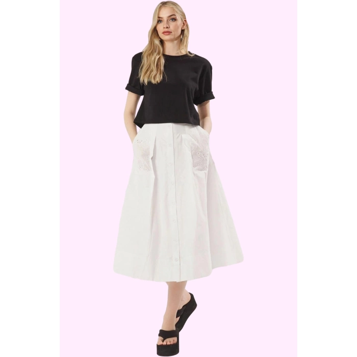 Kadın Yazlık A line Maxi Etek Terrycotton Dokuma Kumaş Günlük Kullanım Yaz Aylarının Vazgeçilmezi