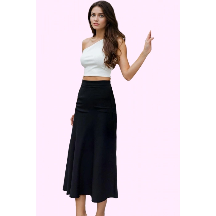 Kadın Yazlık Casual A Line Maxi Etek Yüksek Bel Örme Günlük Kullanım Yaz Aylarının Vazgeçilmezi