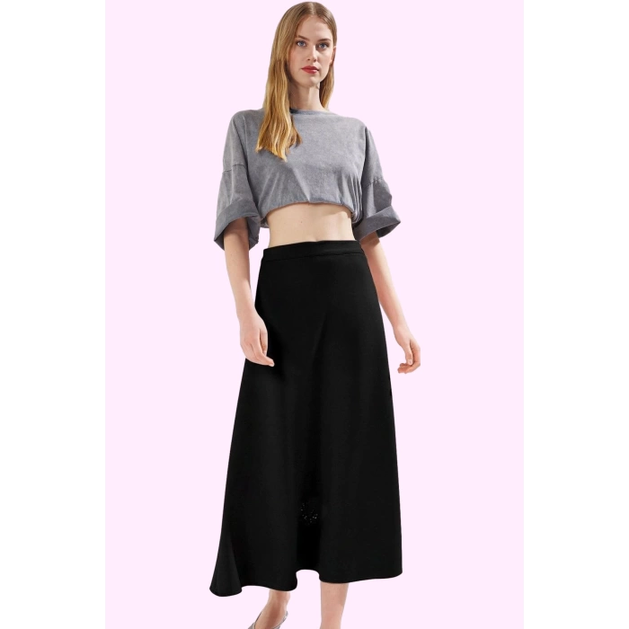 Kadın Yazlık Casual A Line Maxi Etek Yüksek Bel Örme Günlük Kullanım Yaz Aylarının Vazgeçilmezi