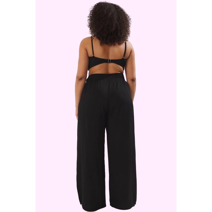 Kadın Yazlık Geniş Paça Pantolon Viskoz Polyester Büyük Beden Günlük Kullanım Modern Tasarım