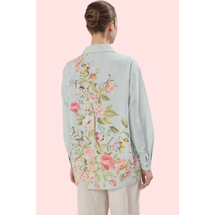Kadın Yazlık Günlük Kullanım Polyester Dokuma Gömlek Keten Görünümlü Yaz Aylarının Vazgeçilmezi