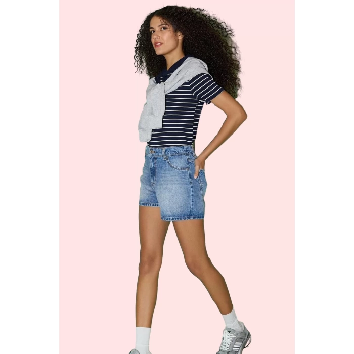 Kadın Yazlık Kısa Boy Denim Şort Pamuk Geniş Paça Günlük Kullanım Yaz Aylarının Vazgeçilmezi