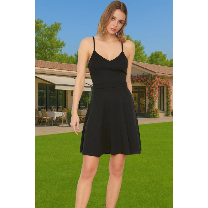 Kadın Yazlık Mini Elbise Polyester Örme Kumaş V Yaka Günlük Modern Stil Trend Tasarım