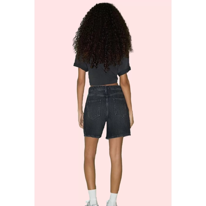 Kadın Yazlık Pamuk Denim Bermuda Şort Casual Tarz Günlük Kullanım Yaz Aylarının Vazgeçilmezi