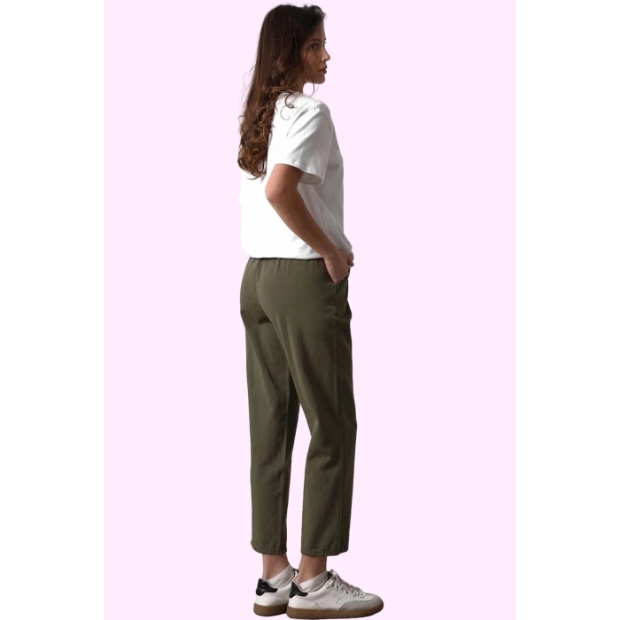 Kadın Yazlık Pamuk Gabardin Jogger Pantolon Düz Desen Dar Paça Günlük Kullanım Özel Günler
