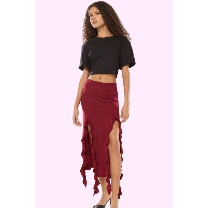 Kadın Yırtmaçlı Maxi Etek Günlük Casual Stil Yüksek Bel Hafta Sonu Yaz Aylarının Vazgeçilmezi