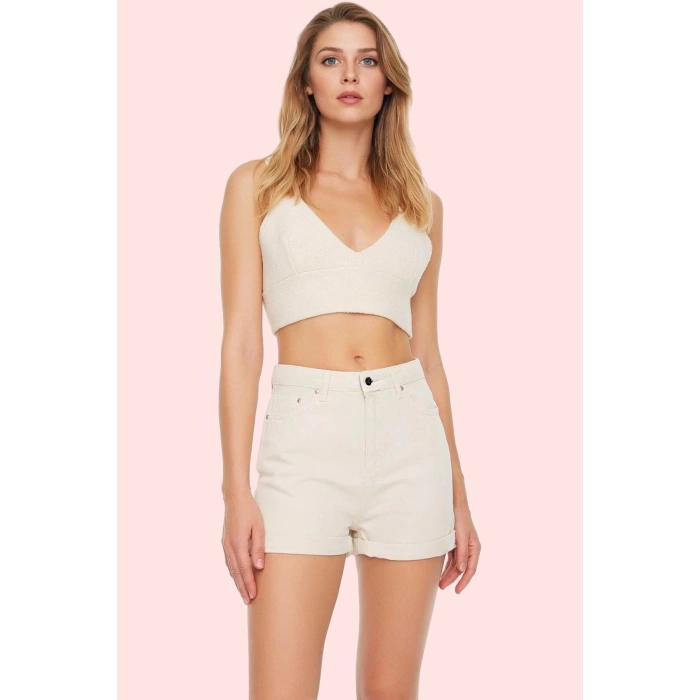 Kadın Yüksek Bel City Short Denim Şort Pamuklu Günlük Kombinler Yaz Aylarının Vazgeçilmezi