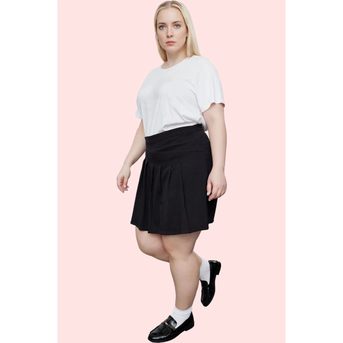Kadın Yüksek Bel Dar Paça Kısa Şort Etek Polyester Karışımlı Yazlık Yaz Aylarının Vazgeçilmezi