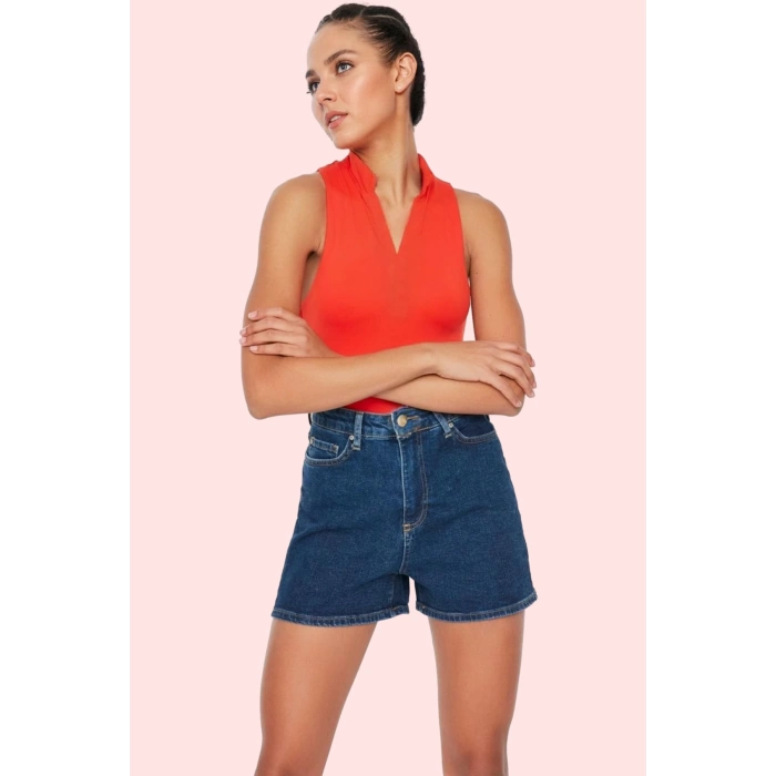 Kadın Yüksek Bel Denim Şort City Kalıp Boru Paça Günlük Yaz Hafta Sonu Stilin Buluştuğu Yer