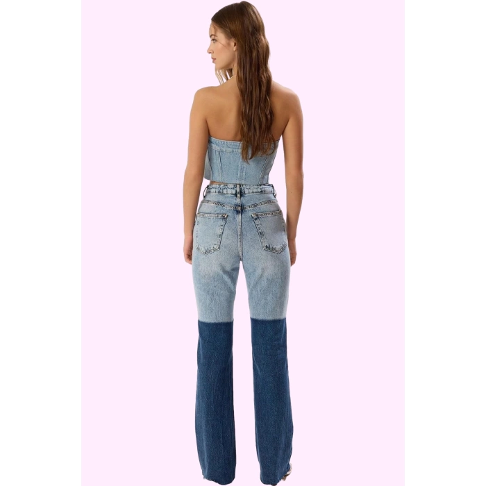 Kadın Yüksek Bel Flare Jean Pamuklu Konforlu Günlük Stil Hafta Sonu Yaz Aylarının Vazgeçilmezi