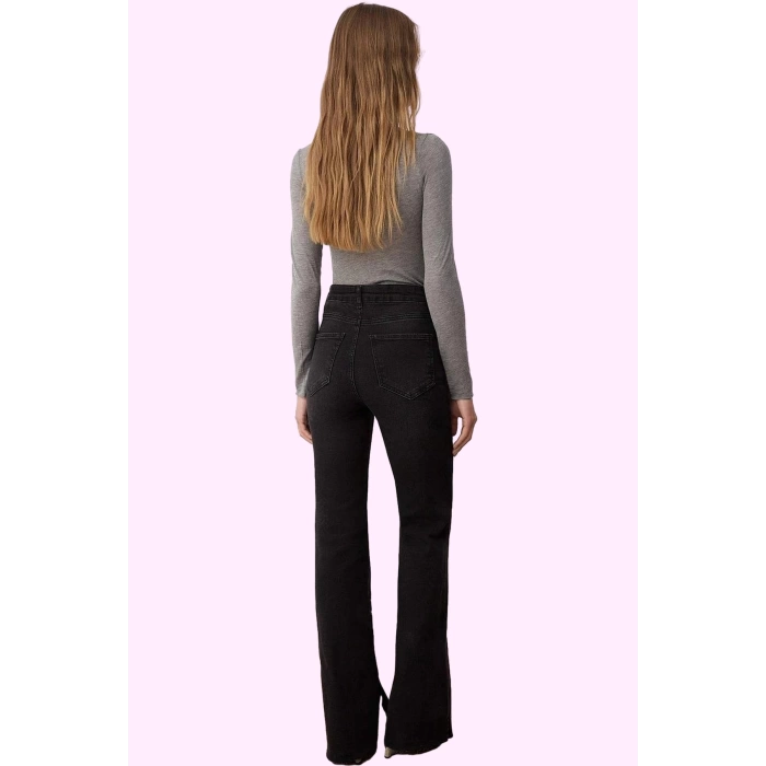 Kadın Yüksek Bel Flare Jeans Pamuk Günlük Stil Kaliteli Malzeme Yaz Aylarının Vazgeçilmezi