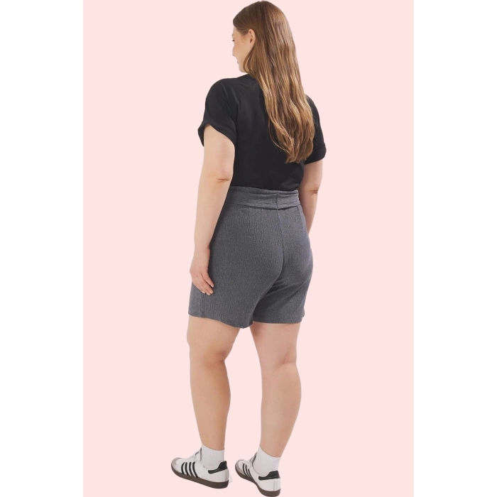 Kadın Yüksek Bel Geniş Paça Şort Regular Büyük Beden Casual Günlük Kullanım Modern Tasarım