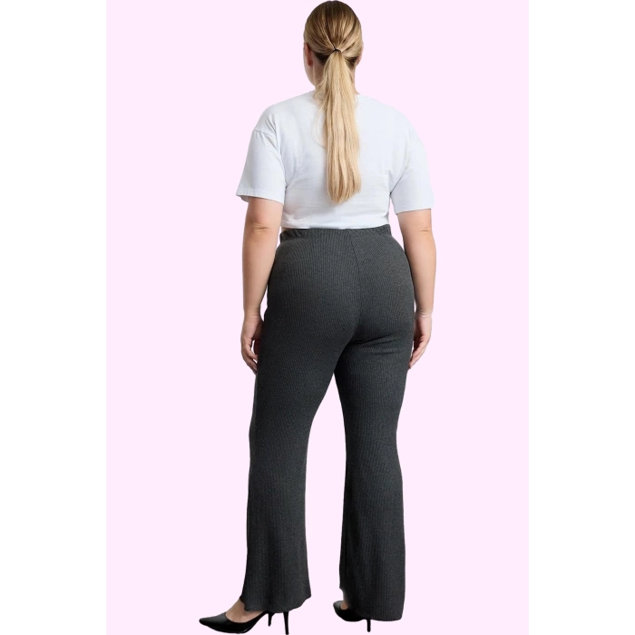 Kadın Yüksek Bel İspanyol Paça Kaşkorse Örme Pantolon Regular Boy Yaz Aylarının Vazgeçilmezi