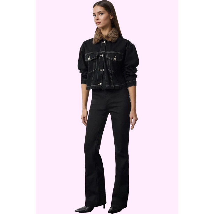 Kadın Yüksek Bel Skinny Flare Jean Denim Günlük Kombinler Hafta Sonu Yaz Aylarının Vazgeçilmezi