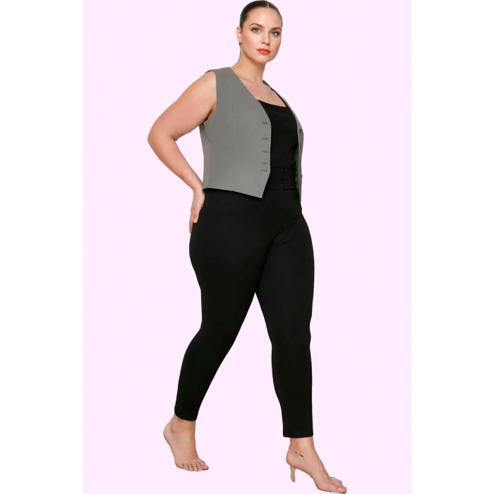 Kadın Yüksek Bel Skinny Pantolon Örme Kumaş Düz Desen Günlük Kullanım Yaz Aylarının Vazgeçilmezi