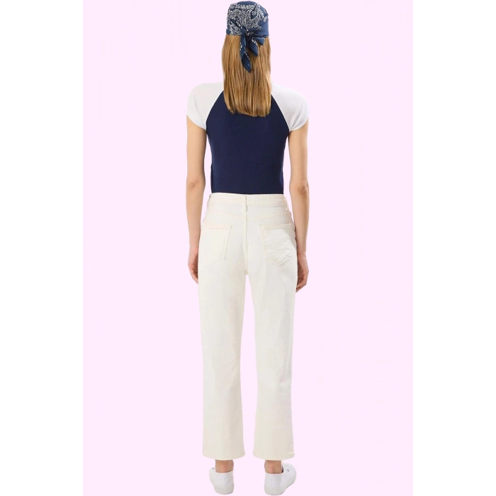 Kadın Yüksek Bel Straight Jean Uzun Boy Denim Günlük Stil Hafta Sonu Yaz Aylarının Vazgeçilmezi