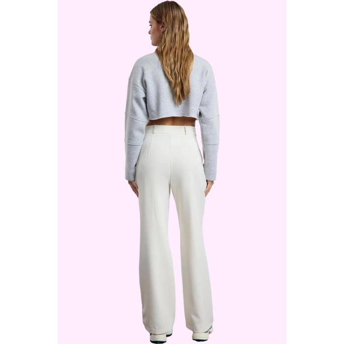Kadın Yüksek Bel Wide Leg Pantolon Casual Dokuma Kumaş Günlük Hafta Sonu Dayanıklı Malzeme