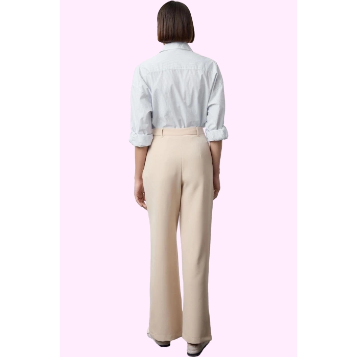 Kadın Yüksek Bel Wide Leg Pantolon Casual Dokuma Kumaş Günlük Hafta Sonu Dayanıklı Malzeme