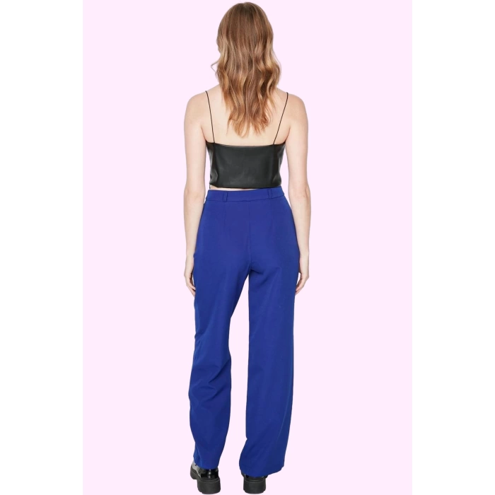 Kadın Yüksek Bel Wide Leg Pantolon Casual Dokuma Kumaş Günlük Hafta Sonu Dayanıklı Malzeme