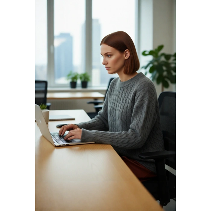 Kadınlar İçin Antrasit Gri Regular Kalıp Saç Örgü Triko Kazak Kış Günleri İdeal Seçim