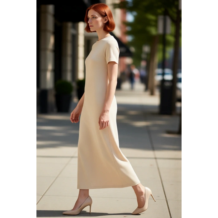 Kadınlar İçin Casual Şık Düz Örme Elbise Shift Kalıbı İle Gün Boyu Rahatlık Ve Konfor Sağlar