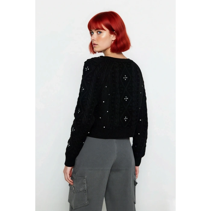 Kadınlar İçin Çift Taraflı Fitilli Saç Örgü Crop Triko Hırka Kışlık Şık Ve Rahat Giyim Kaliteli