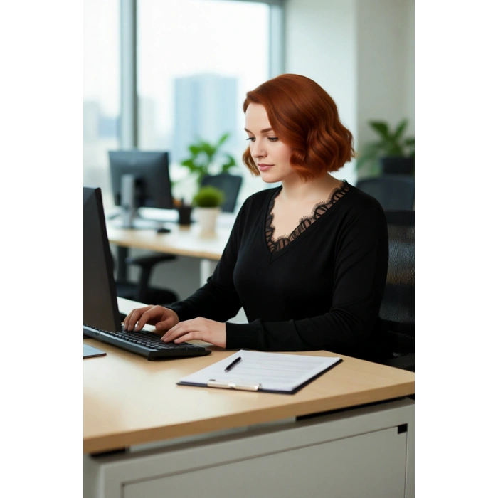 Kadınlar İçin Dantel Detaylı V Yaka Triko Kazak Düşük Kol Tasarımıyla Şıklık Sunar Kaliteli