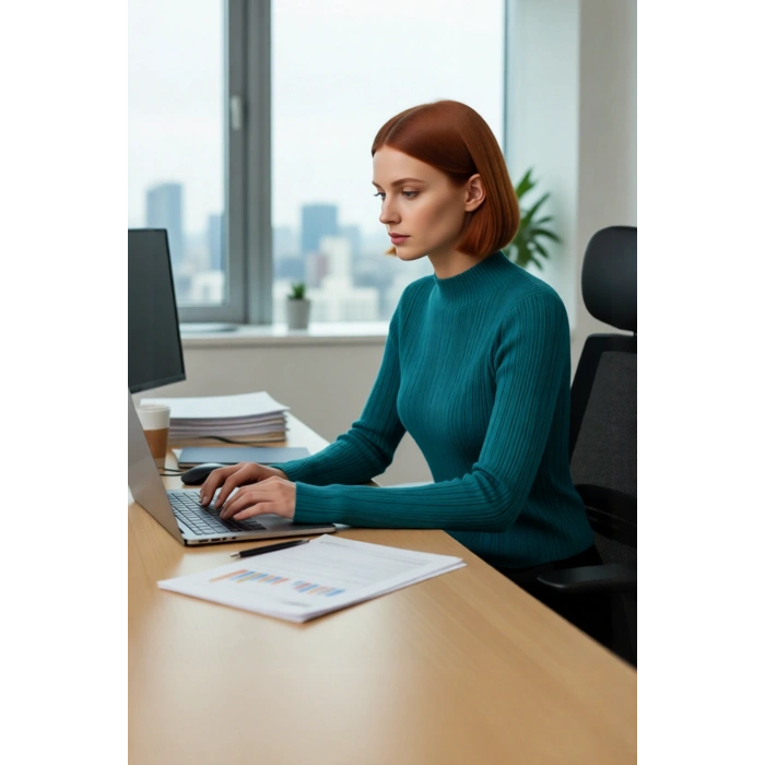 Kadınlar İçin Dik Yaka Fitilli Dokuma Fitted Kalıp Uzun Kollu Basic Triko Kazak Kışlık Şıklık ve