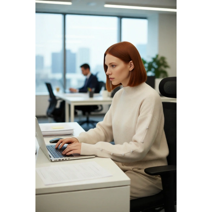 Kadınlar İçin Dik Yaka Regular Kalıp Düşük Kol Düğme Detaylı Triko Kazak Soğuk Günlerin Şık Seçimi