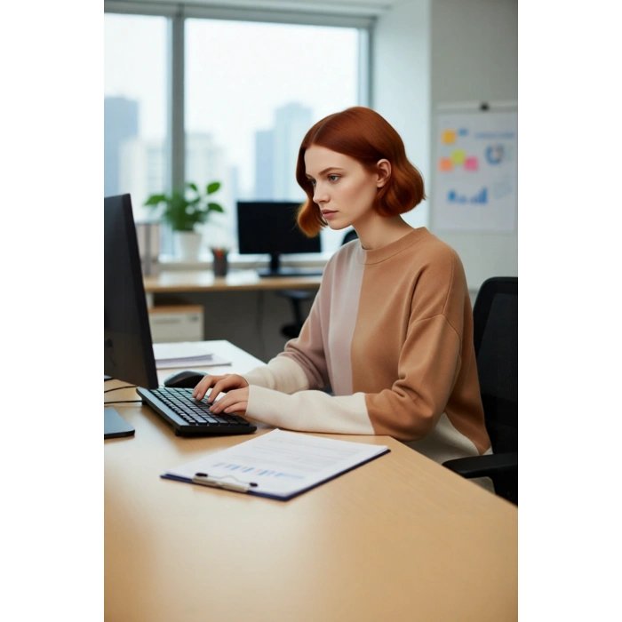Kadınlar İçin Dik Yaka Relaxed Kesim Renk Bloklu Akrilik Triko Kazak Günlük Kullanım Kaliteli