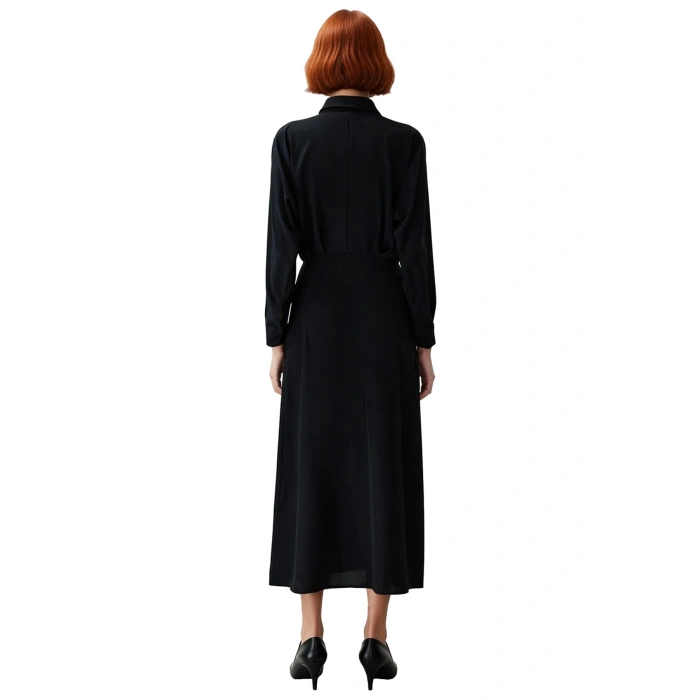 Kadınlar İçin Düz Dokuma Gömlek Elbise Reglan Kol Ve Maxi Boy İle Tüm Sezon Konforu Sunar Kaliteli