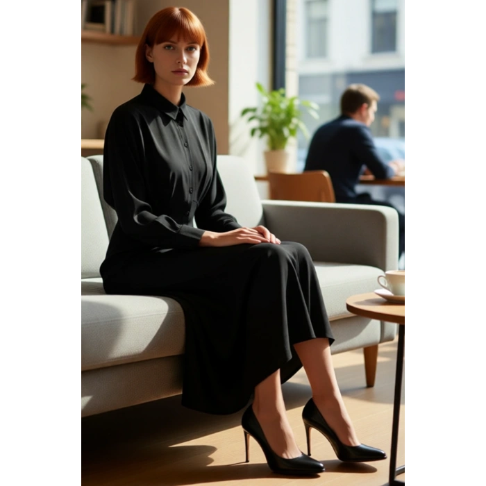 Kadınlar İçin Düz Dokuma Gömlek Elbise Reglan Kol Ve Maxi Boy İle Tüm Sezon Konforu Sunar Kaliteli