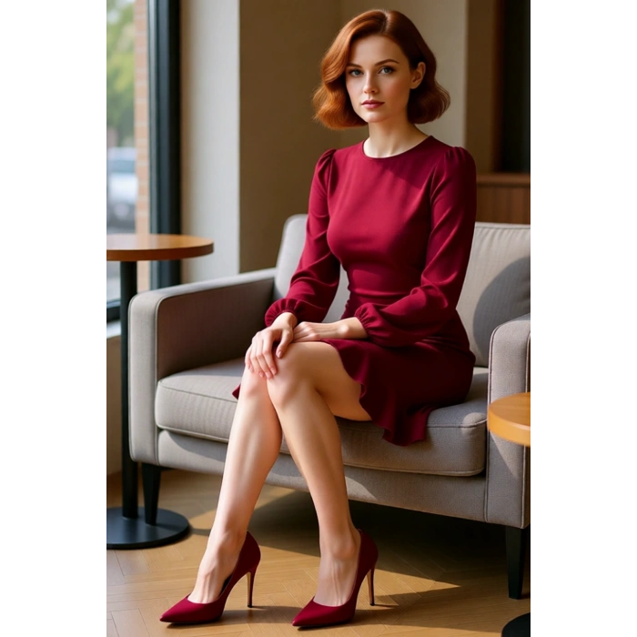 Kadınlar İçin Uzun Balon Kol Mini Elbise Şık Gece Volanlı Tasarım Polyester Karışımlı Dokuma