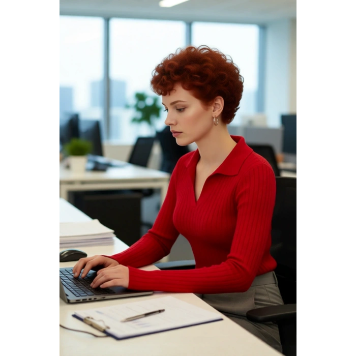 Kadınlar İçin Uzun Kollu Regular Fitilli Triko Kazak Polo Yaka Detaylı Kışlık Şık Görünüm Kaliteli