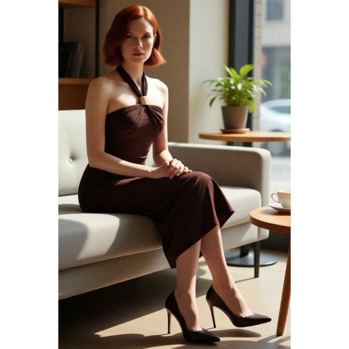 Kadınlara Özel Aksesuar Detaylı Bodycon Maxi Elbise Gece Şıklığınızı Tamamlar İddialı Bir Seçim