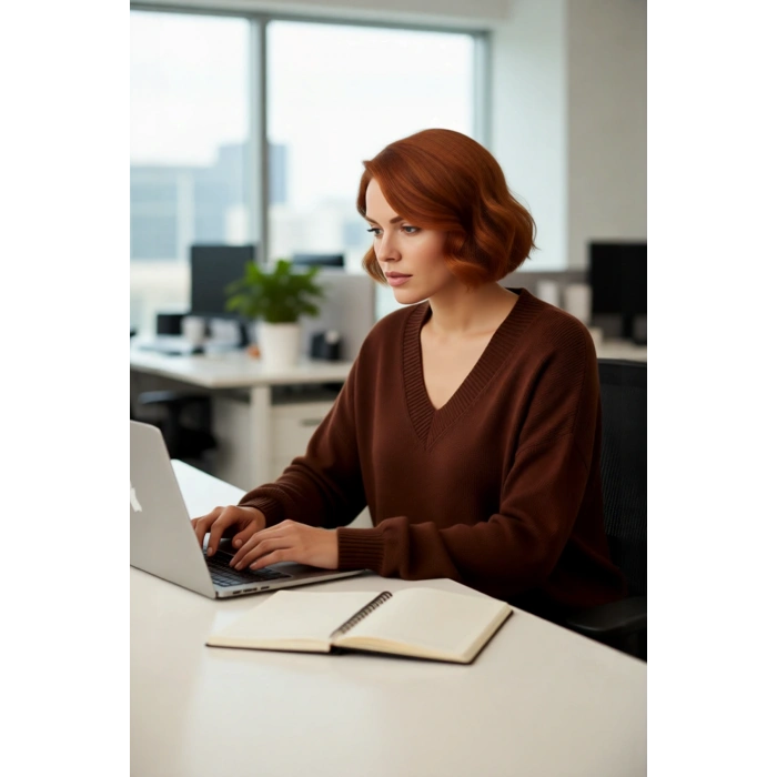 Kadınlara Özel Basic Regular Kalıp V Yaka Triko Kazak Büzgülü Uzun Kol Rahat Günlük Kombinler