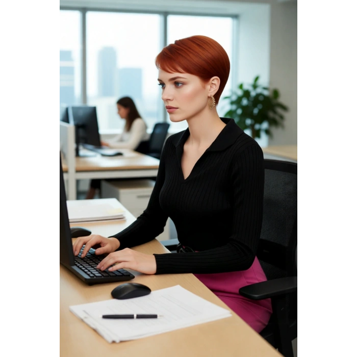 Kadınlara Özel Basic Regular Kesim Polo Yaka Fitilli Triko Kazak Modern ve Konforlu Stil Kaliteli