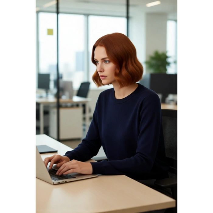 Kadınlara Özel Ekru Regular Kalıp Bisiklet Yaka Kalp İşlemeli Triko Kazak Kış Günleri İçin Harika