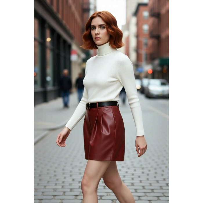 Kadınlara Özel Fitted Balıkçı Yaka Uzun Kollu Basic Triko Kazak Kış Günleri İçin İdeal Akrilik