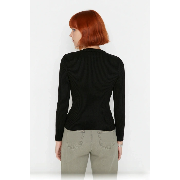 Kadınlara Özel Fitted Kesim Bisiklet Yaka Uzun Kollu Triko Kazak Kışa Şıklık Kaliteli