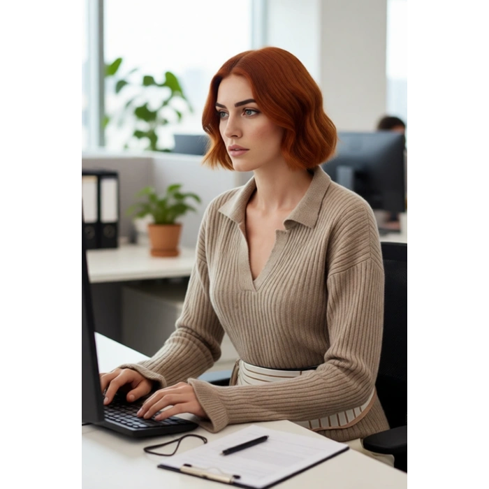 Kadınlara Özel Regular Kalıp Apaş Yaka Triko Kazak Volanlı Kol Detaylı Kışlık Şıklık Kaliteli