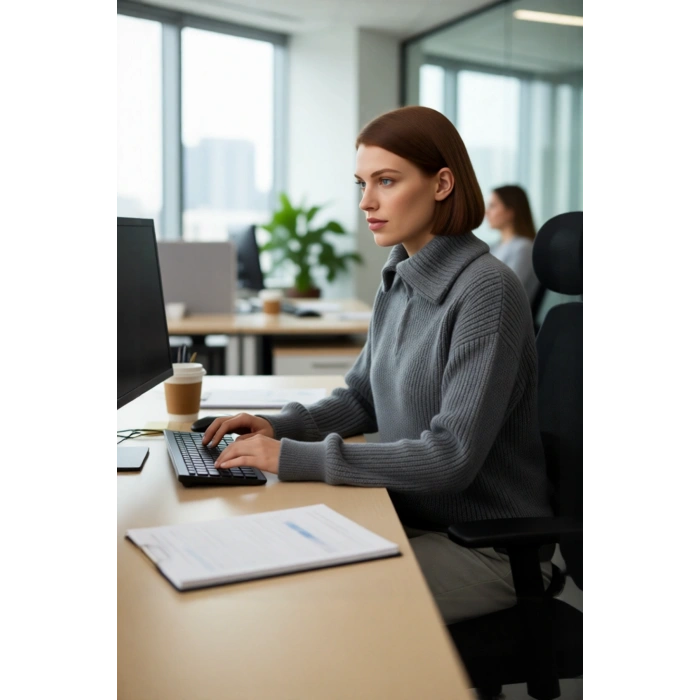 Kadınlara Özel Regular Kalıp Fermuarlı Dik Yaka Triko Kazak Düşük Kollu Kışlık Rahat Giyim
