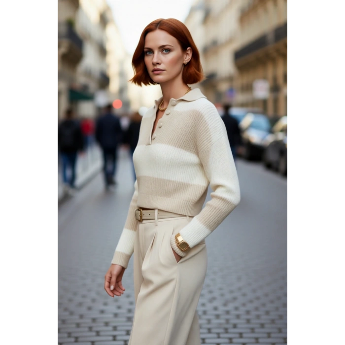 Kadınlara Özel Selanik Dokulu Baskısız Uzun Kollu Rahat Basic Crop Triko Kazak Modeli Kaliteli