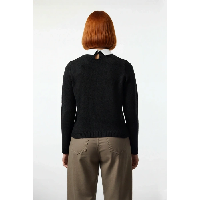 Kadınlara Özel Şık Taş Ve Kurdele Detaylı Triko Kazak Regular Kalıp Kışlık Kombinler İçin İdeal