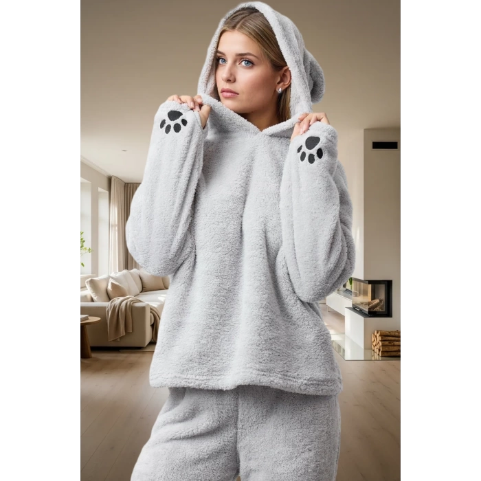Kapüşonlu Wellsoft Pijama Takımı Rahatlık ve Sıcaklık Bir Arada Rahat Kullanım Şık