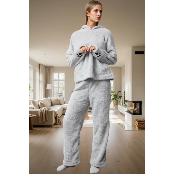 Kapüşonlu Wellsoft Pijama Takımı Rahatlık ve Sıcaklık Bir Arada Rahat Kullanım Şık