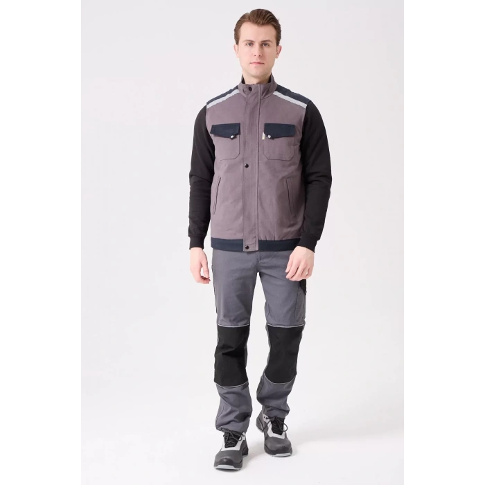 Kışlık Gabardin İş Yeleği Sıcak Rüzgar Geçirmez Blaze Tutucu Fonksiyonel Cepli