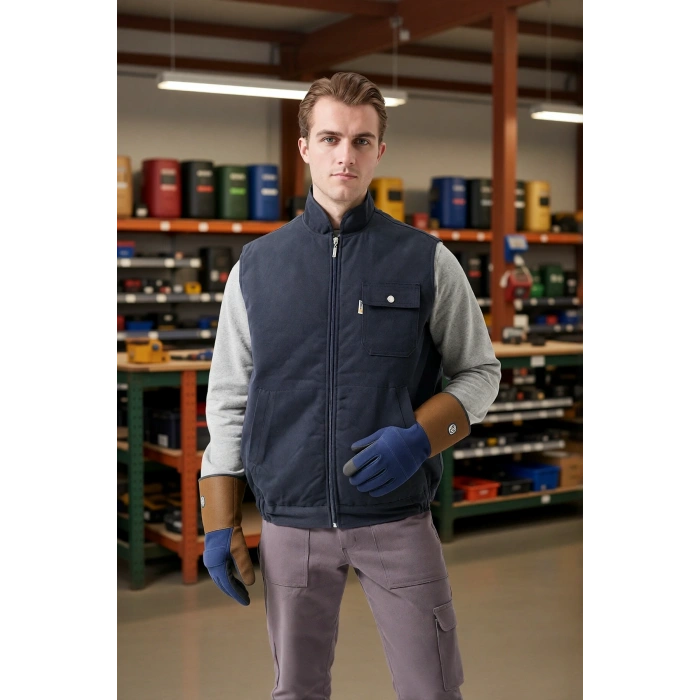 Kışlık Gabardin Yelek Erkek İş Güvenliği Galanthus Outdoor Sıcak Tutucu Rüzgar Geçirmez