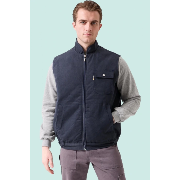 Kışlık Gabardin Yelek Erkek İş Güvenliği Galanthus Outdoor Sıcak Tutucu Rüzgar Geçirmez