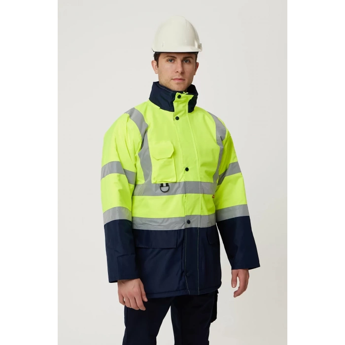 Kışlık İş Güvenliği Parkası Neon EN ISO 13688 20471 343 Linum